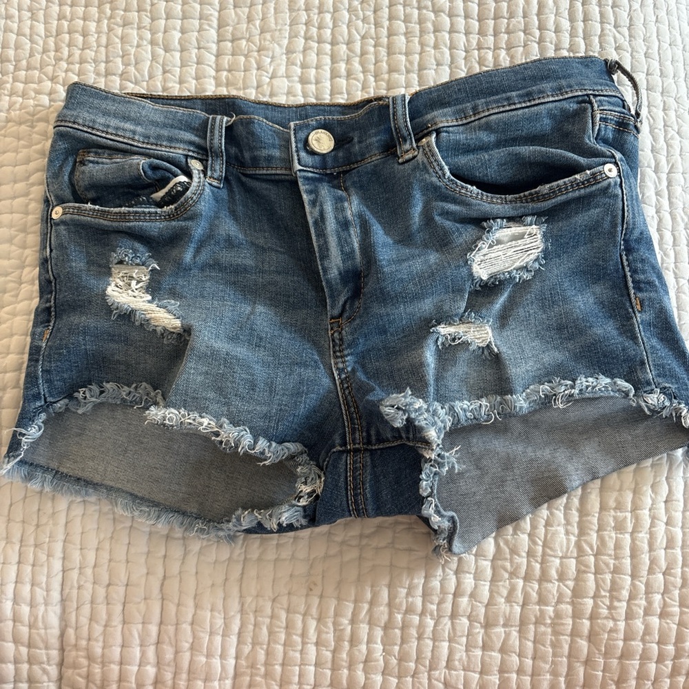 Blank NYC Ripped Blue Jean Shorts